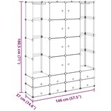  Modularni ormarić s 18 pretinaca crno-bijeli 37x146x180,5 cm | shoptok.hr