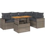  6-dijelni set vrtnih sofa od poliratana s jastucima sivi | shoptok.hr