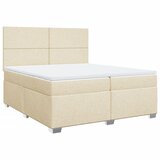  Krevet s oprugama i madracem krem 200 x 200 cm od tkanine | shoptok.hr