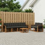  Set vanjskih sofa 7 kom. Prirodna i crna | shoptok.hr
