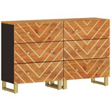 vidaXL Stranska omarica 2 kosa rjava in črna 60x33,5x75 cm trden mango, (21032328) | Shoptok.si