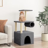 vidaXL Mačje drevo s praskalniki iz sisala temno sivo 109,5 cm | Shoptok.si