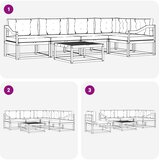  Set vanjskih sofa 6 kom. Bijela i bež Poliester | shoptok.hr