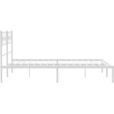  Metalni okvir za krevet s uzglavljem bijeli 120x200 cm | shoptok.hr
