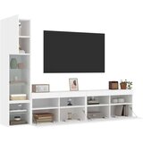 vidaXL 4-dijelni zidni TV elementi s LED bijeli od konstruiranog drva | shoptok.hr