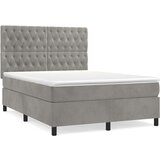  Box spring postelja z vzmetnico svetlo siva 140x200 cm žamet, (20790671) | Shoptok.si