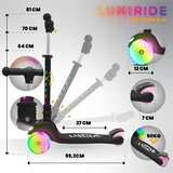  Kotači skutera na tri kotača Rainbow Lumiride LED 7 boja / 20 programa - crni | shoptok.hr