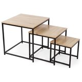 Compactor Stolići za kavu u setu 3 kom u prirodnoj boji 50x50 cm – | shoptok.hr