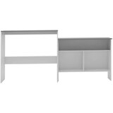 vidaXL Barski stol s 2 stolne ploče bijelo-sivi 130 x 40 x 120 cm | shoptok.hr