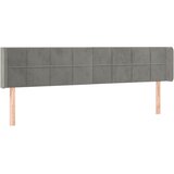  Uzglavlje s ušima svjetlosivo 163x16x78/88 cm baršunasto | shoptok.hr
