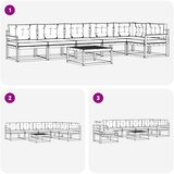  Set vanjskih sofa 7 pcs Bijela i krem 79 x 79 x 37 cm Poliester | Eponuda.com