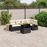 vidaXL 6-dijelni set vrtnih sofa s jastucima crni od poliratana | shoptok.hr