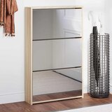 Ormarić za cipele 3 razine s ogledalom hrast 63 x 17 x 102,5 cm | shoptok.hr