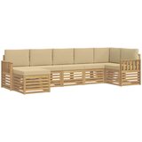  Set vanjskih sofa 6 pcs Bijela i Bež 306 x 128,5 x 73 cm | Eponuda.com