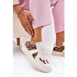 Boto Women's Sneakers with Leopard Print on Platform Beige Nativira Cene