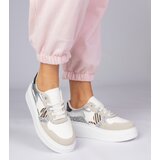 D/CEO marka niezdefiniowana Beige glitter sneakers with animal print Bertula | Shoptok.si