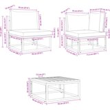  Vrtna sedežna garnitura z blazino 12 pcs Črna Aluminij - - črna - 117.8 - 70 x 70 x 32 cm - | Shoptok.si