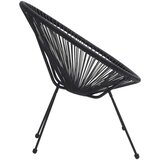 vidaXL Vrtni stol okrogel 2 kosa PVC ratan črne barve | Shoptok.si