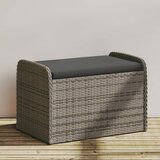 vidaXL klop z blazino siva 80x51x52 cm poli ratan | Shoptok.si