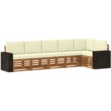 vidaXL Kotna sedežna garnitura z blazino 6 pcs Naravna in smetana, (5000283630) | Shoptok.si