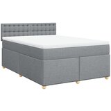 vidaXL Box spring postelja z vzmetnico svetlo siva 160x200 cm žamet, (21306310) | Shoptok.si