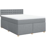 vidaXL Krevet box spring s madracem svjetlosiva 160x200 cm tkanina | shoptok.hr