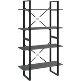 Maison Chic Knjižna omara - Knjižni regal 4-nadstropna siva 80x30x140 cm trdna borovina, (21725338) Cene
