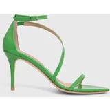 Custommade Usnjeni sandali Amy Patent zelena barva, 000200098