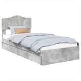  Postelja s shranjevanjem z vzglavjem Betonsko siva 90 x 190 cm, (5000105810) | Shoptok.si
