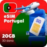Portugalija eSIM kartica - 20GB prepaid mobilnih podataka za 30 dana