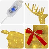  3D Božićni irvas LOVIISA 140 LED lampica Topla bijela - Zlatna tkanina 70 x 26 x 128 cm | shoptok.hr