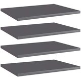 Police za knjige 4 kom visoki sjaj sive 40x30x1 5 cm od iverice - visoko sjajno siva 40 x 30 x 1.5 cm 4 | shoptok.hr