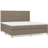  Krevet s oprugama i madracem smeđesivi 200x200 cm od tkanine | shoptok.hr