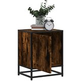 vidaXL Nočna omarica dimljeni hrast 40x31x50 cm inž. les in kovina | Shoptok.si