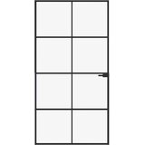 Sobna vrata crna 102 x 201,5 cm kaljeno staklo i aluminij tanka | shoptok.hr