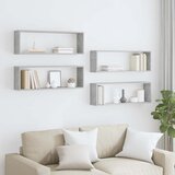  Kockaste zidne police 4 kom boja betona 80x15x26,5 cm drvene | Eponuda.com