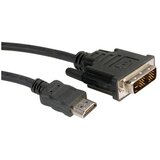 Roline DVI / HDMI priključni kabel DVI-D 18+1-polni utikač, HDMI A utikač 2.00 m crna 11.04.5522 sa zaštitom, utikač pri Cijene