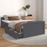vidaXL Posteljni okvir s predali temno siva borovina 90x200 cm Cene