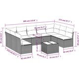  10-dijelni set vrtnih sofa poliratan s jastucima svijetlosivi | shoptok.hr