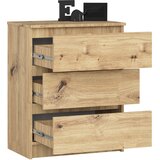 AKORD Komoda, 3 Predali, Hrast Artisan, (5000332093) | Shoptok.si