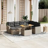  8-dijelni set vrtnih sofa od poliratana s jastucima sivi | shoptok.hr