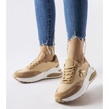 Gemre Brown and white sneakers with decorative stitching Acciano | Shoptok.si