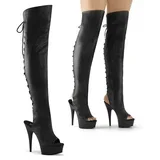 Pleaser Delight-3019 Blk Faux Leather/Blk Matte 44