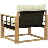  Set vanjskih sofa Čvrsto drvo akacije i Textilene Bijela i krem | shoptok.hr