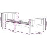  Posteljni okvir temno rjav iz trdne borovine 100x200 cm, (20644852) | Shoptok.si