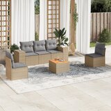 6-dijelni set vrtnih sofa s jastucima bež od poliratana | shoptok.hr
