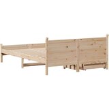 vidaXL Posteljni okvir brez vzmetnice 135x190 cm trdna borovina | Shoptok.si