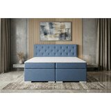 MID.YOU BOXSPRING POSTELJA 180 cm x 200 cm , tekstil, leseni material modra Cene