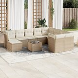 Maison Chic Seti vrtnega pohištva - Vrtna garnitura - Vrtni pohištvo set 11-delna z blazinami bež poli ratan, (21820121) | Shoptok.si