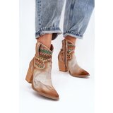 Maciejka Leather Cowboy Ankle Boots With Decorative Braiding | Shoptok.si